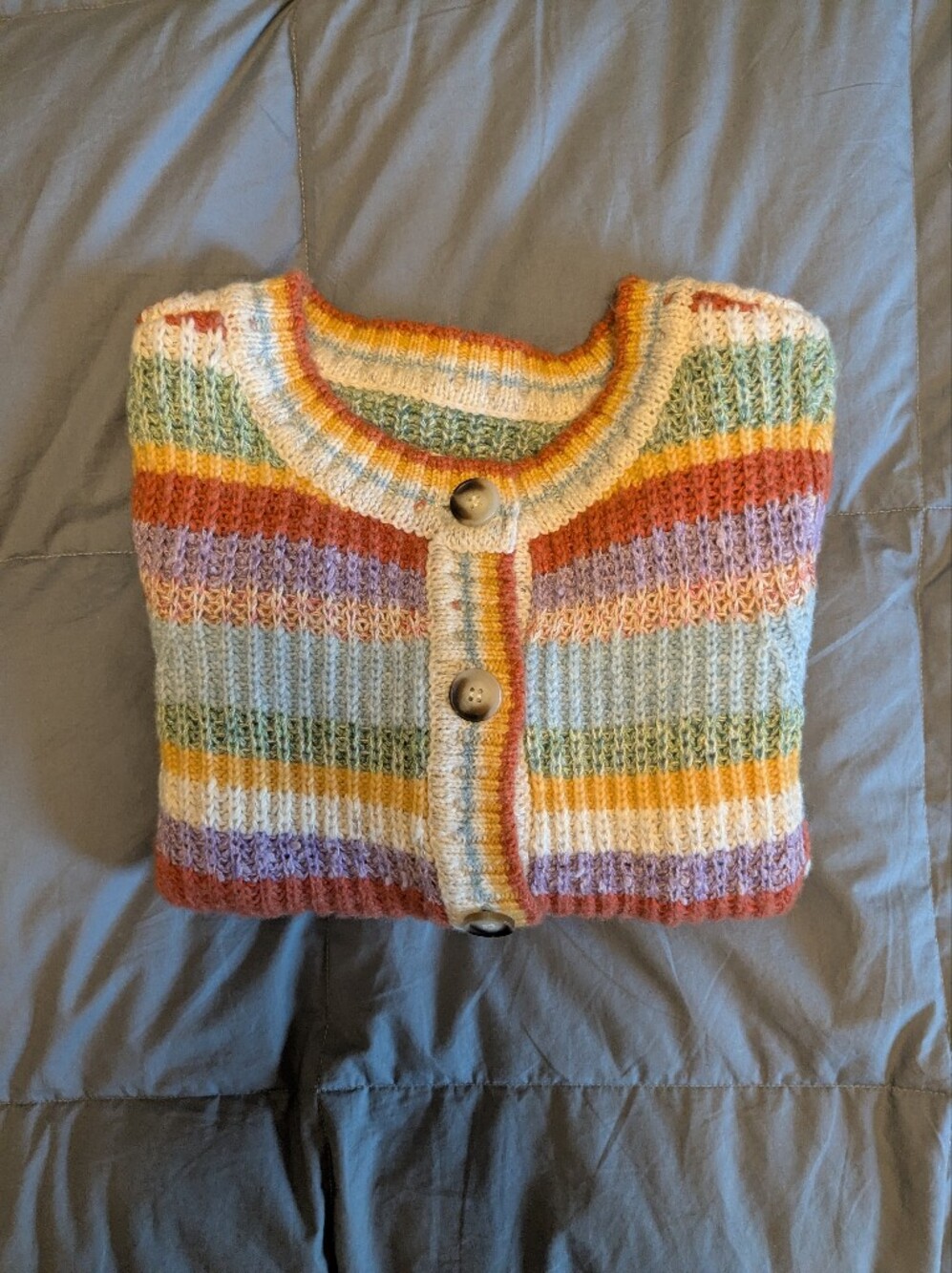 Anthropologie Pilcro Multicolor Striped Ribbed Knit Cardigan Small NWoT - Picture 4 of 8